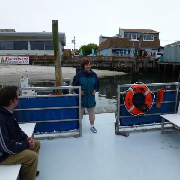 Woman and man on boat