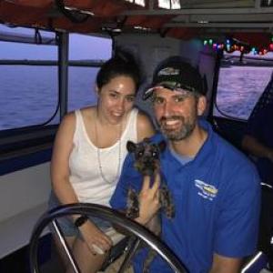 Man and woman behind controls